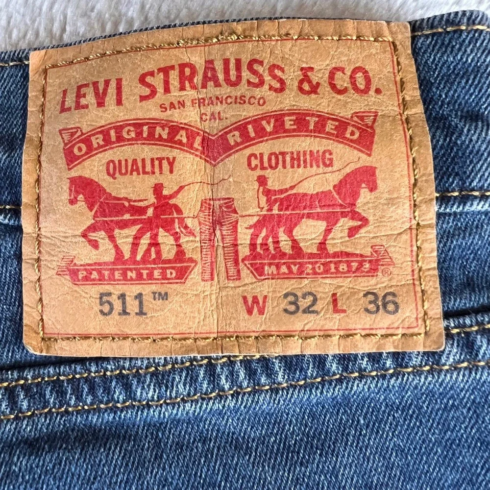 Levis 511 Slim Fit Jeans Mens 36x32 Medium Wash Blue Denim Pants 04511-1163